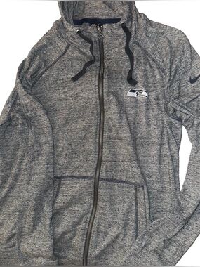 Nike Gray Heather Full-Zip Hoodie with Seahawks Logo